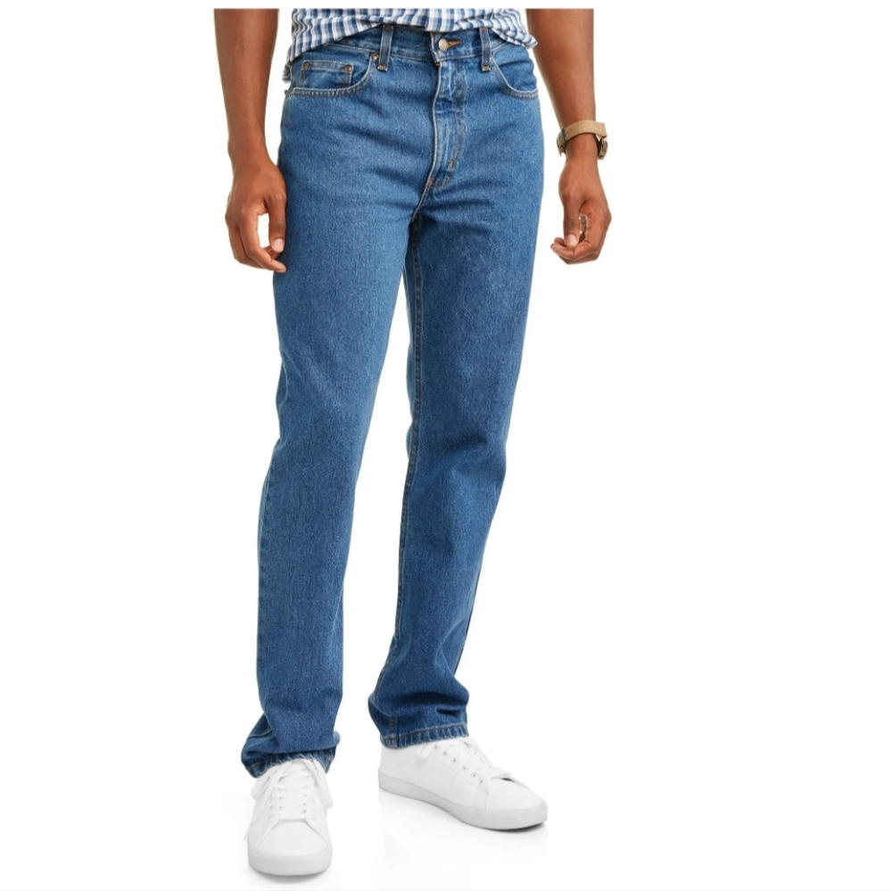 George Men's Size 35x34 Regular Fit Jeans Medium Wash
